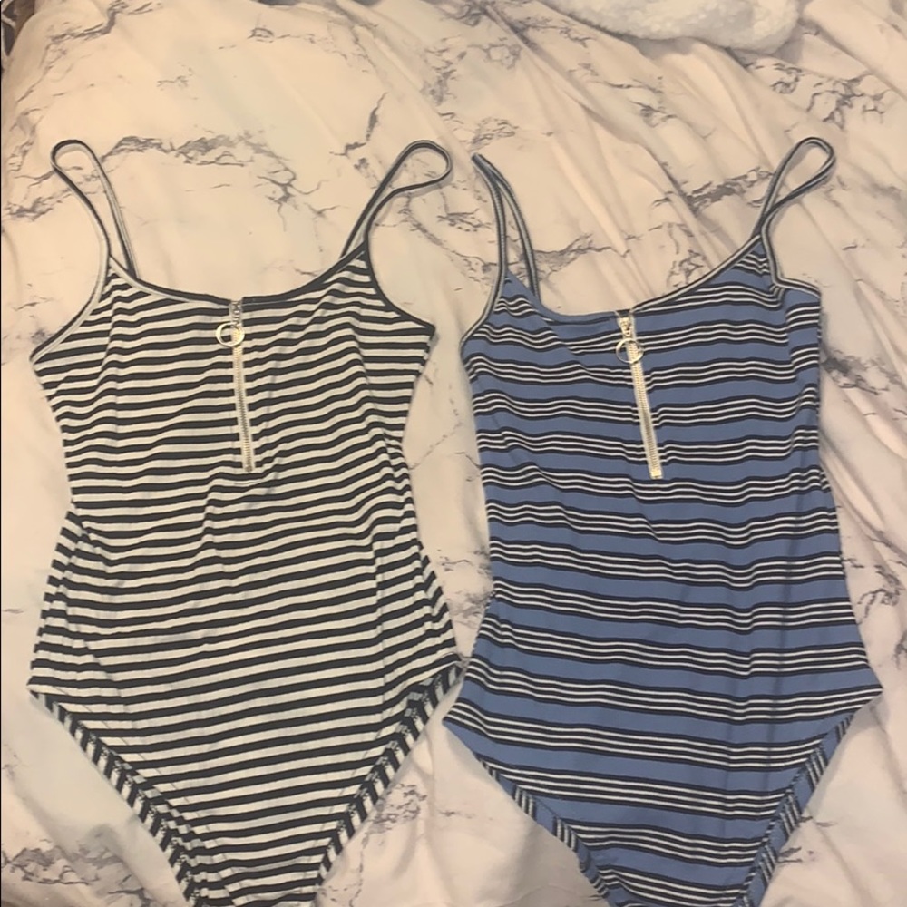 Two striped bodysuits combo